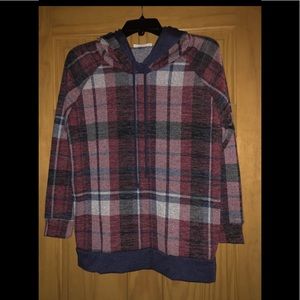 Women’s plaid double hoodie